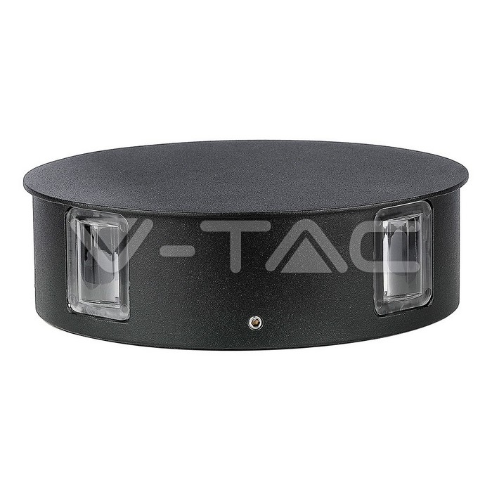 VT-706 4W LED Wall Light Black Body Round 4000K IP65