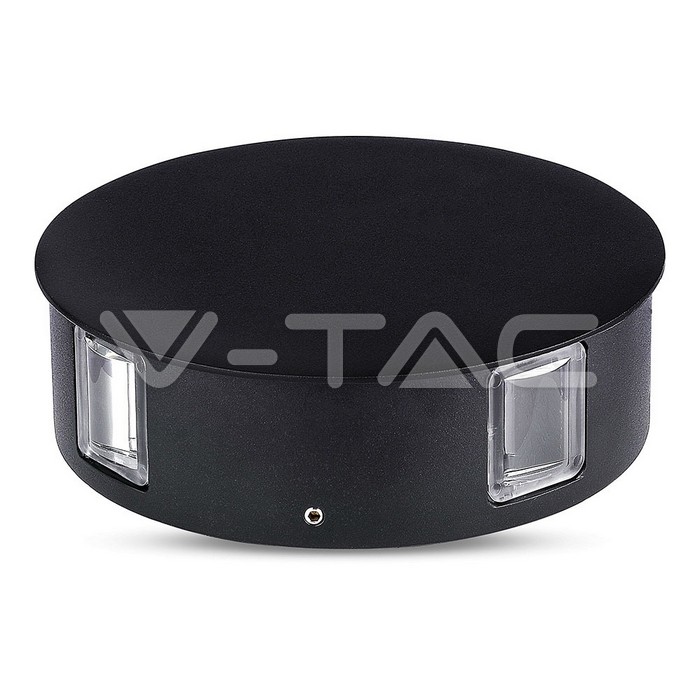 VT-706 4W LED Wall Light Black Body Round 4000K IP65