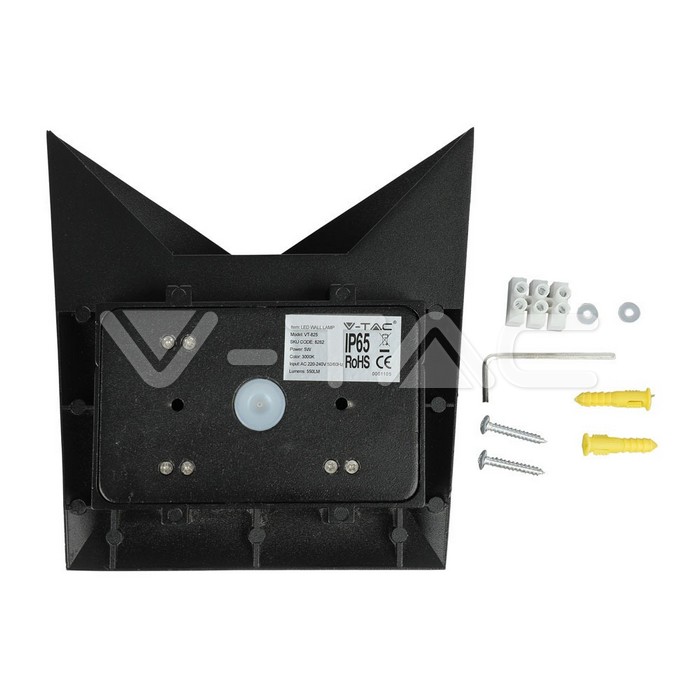 VT-825 5W LED Wall Light Black Body IP65 4000K