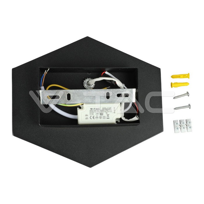 VT-803 3W Wall Lamp With Bridglux Chip Black Body 4000K