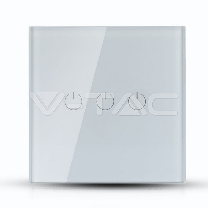 VT-5005 WIFI Touch 3 Way Switch Compatible With Amazon Alexa And Google Home White