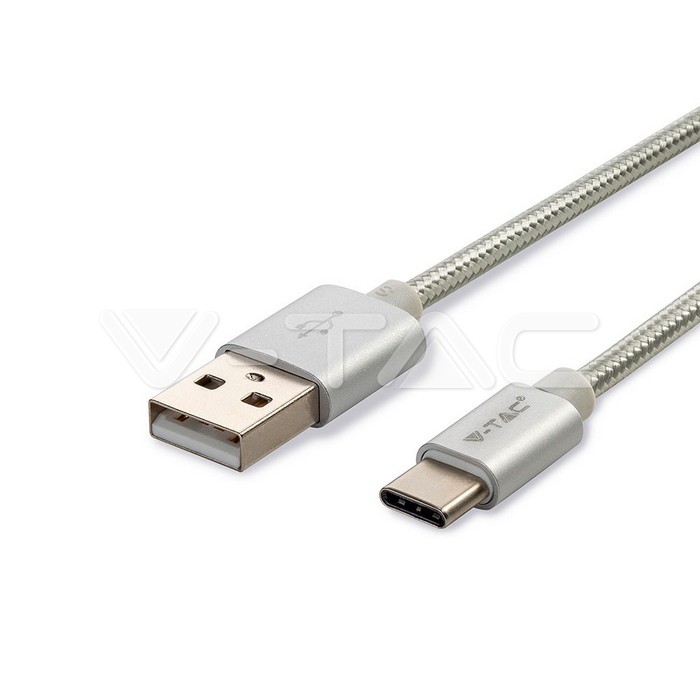 VT-5334 1M TUPE-C USB CABLE SILVER PLATINIUM SERIES