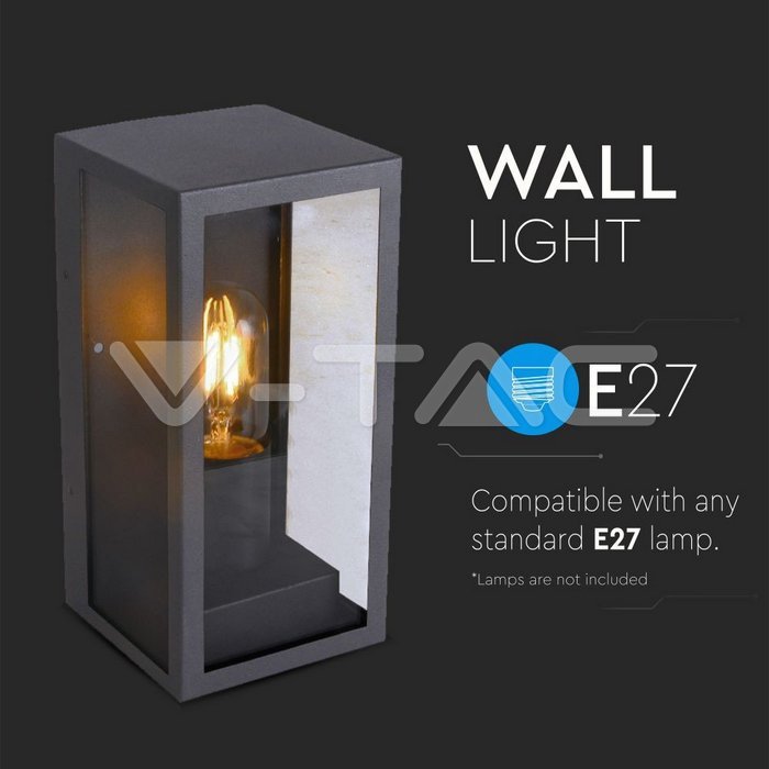 VT-837 Wall Lamp 1*E27 Matt Black Clear Glass