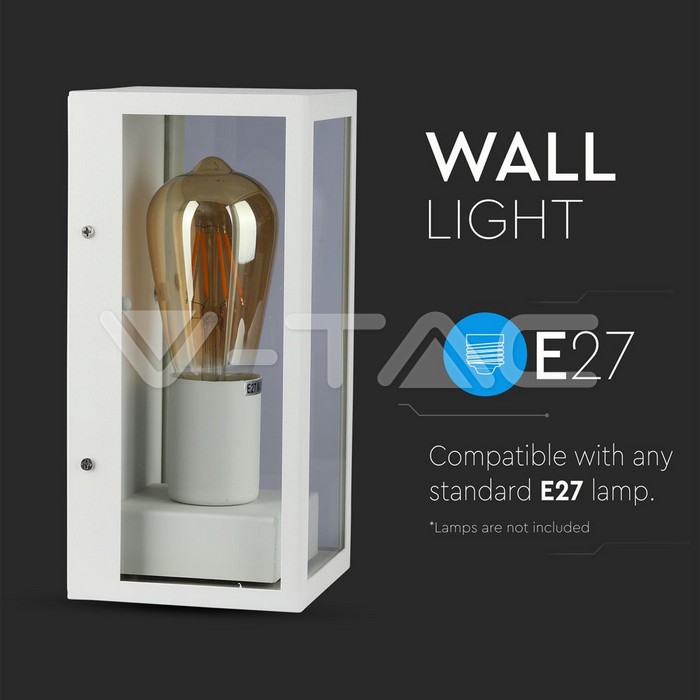 VT-837 Wall Lamp 1*E27 Matt White Clear Glass