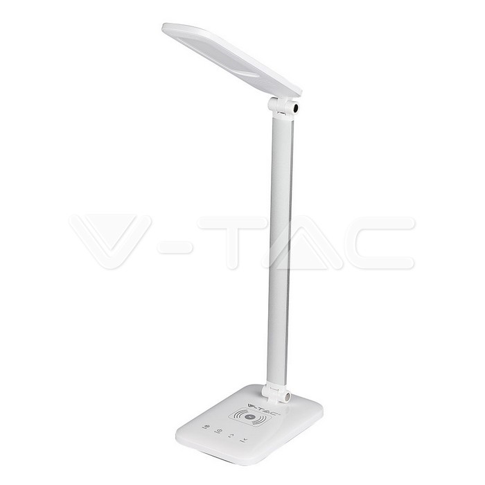 VT-1027 7W LED Table Lamp With Wireless Charger 3in1 White