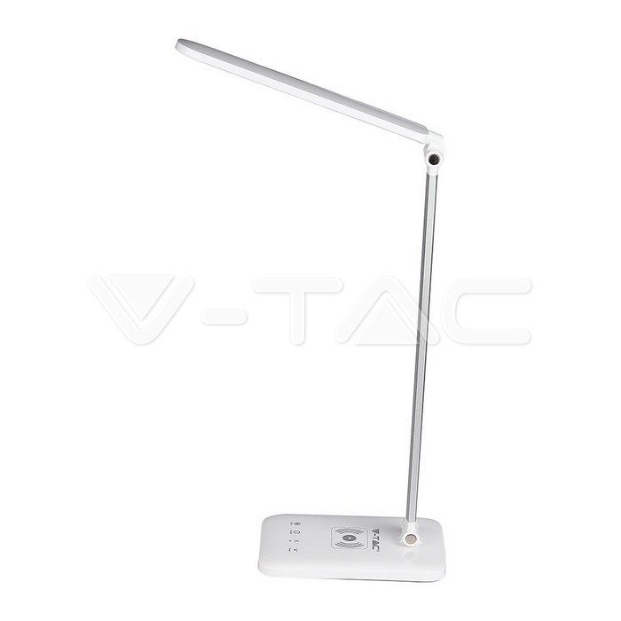 VT-1027 7W LED Table Lamp With Wireless Charger 3in1 White