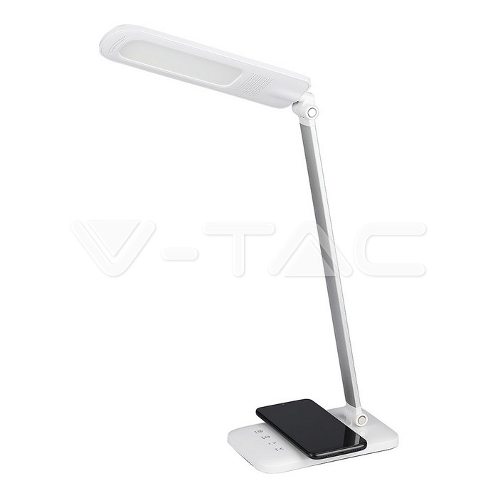 VT-1027 7W LED Table Lamp With Wireless Charger 3in1 White