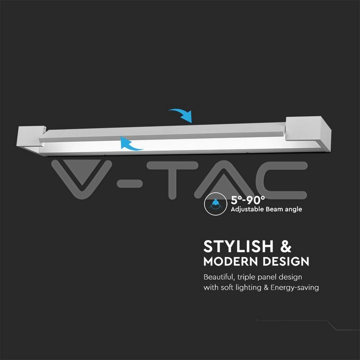 VT-819 18W LED Wall Lamp White Boddy IP44 4000K