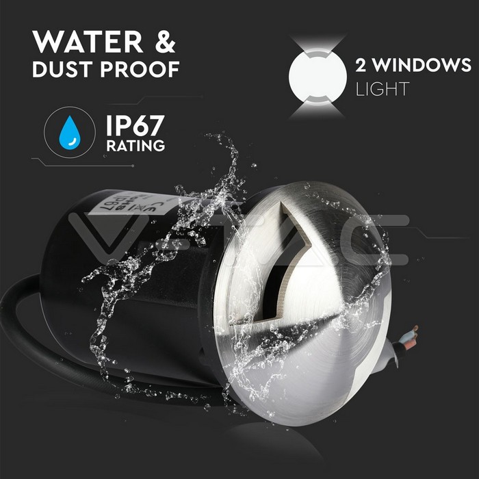 VT-7678-2 MR16-UNDERGROUND FITTING-12V-TWO WINDOW