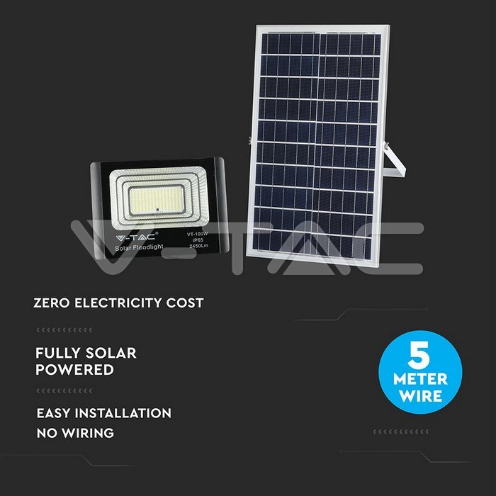VT-200W 40W LED SOLAR FLOODLIGHT 4000K *PROMO*