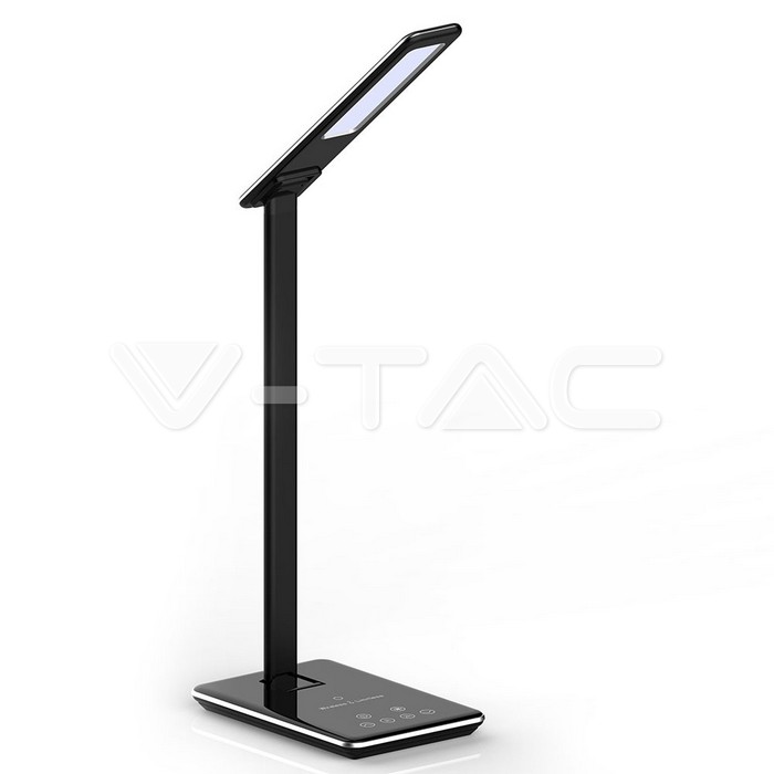 VT-7405 5W LED TABLE LAMP WITH WIRELESS CHARGEUR BLACK 2700K - 6500K WITH ADAPTATOR