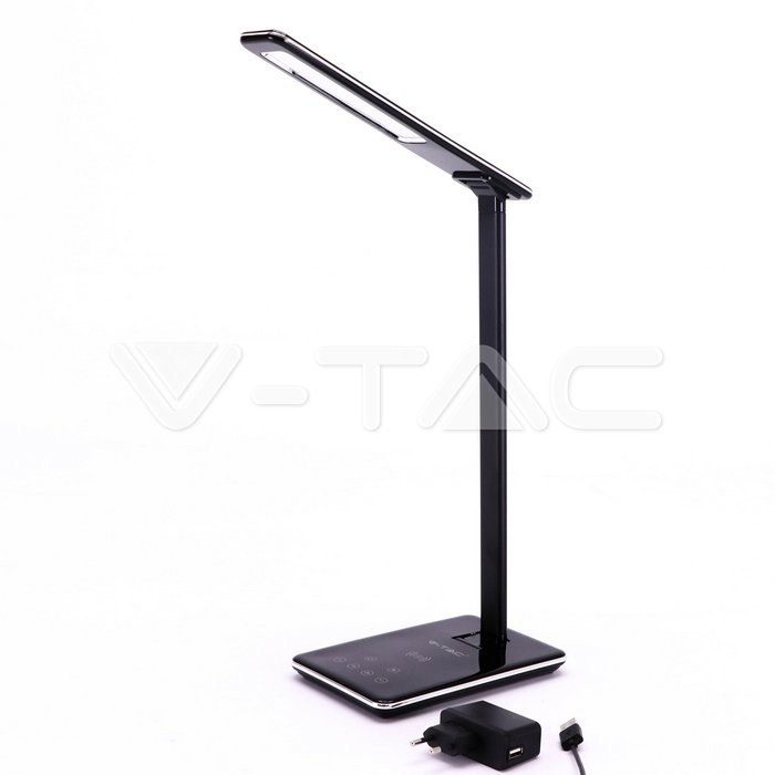 VT-7405 5W LED TABLE LAMP WITH WIRELESS CHARGEUR BLACK 2700K - 6500K WITH ADAPTATOR