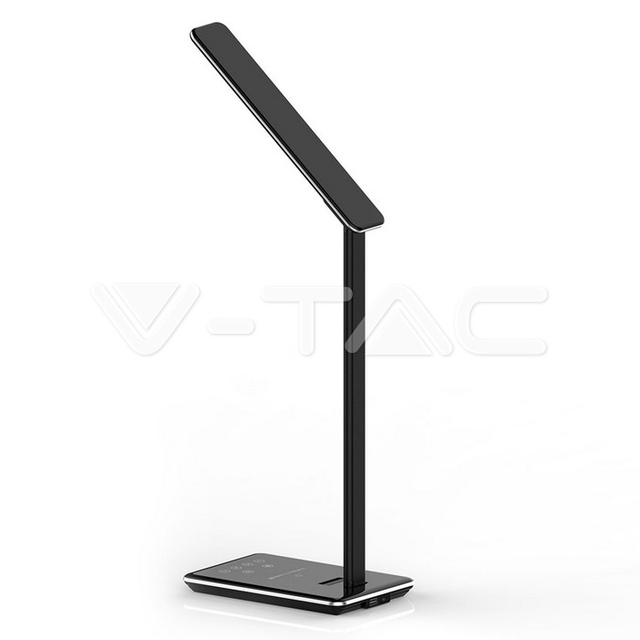 VT-7405 5W LED TABLE LAMP WITH WIRELESS CHARGEUR BLACK 2700K - 6500K WITH ADAPTATOR