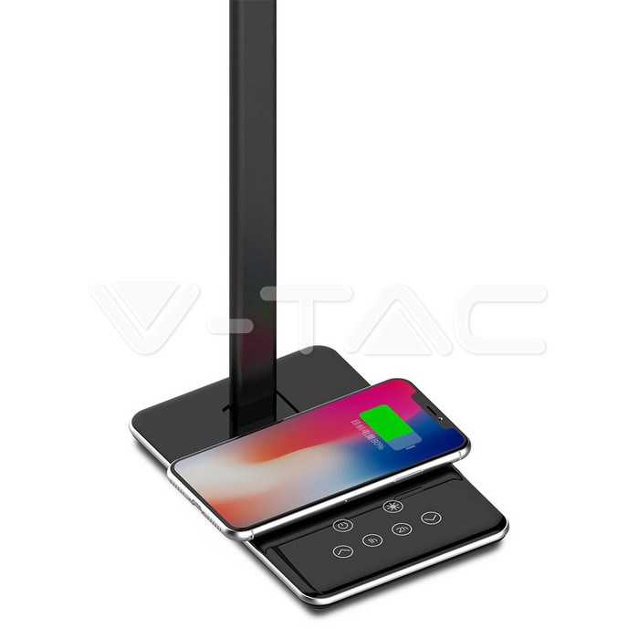 VT-7405 5W LED TABLE LAMP WITH WIRELESS CHARGEUR BLACK 2700K - 6500K WITH ADAPTATOR