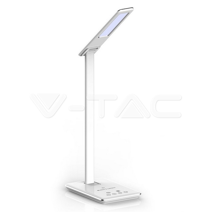 VT-7405 5W LED TABLE LAMP WITH WIRELESS CHARGER WHITE 2700K-6500K WITH ADAPTOR