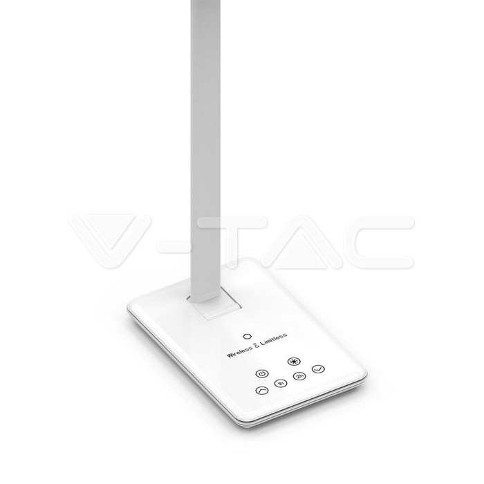 VT-7405 5W LED TABLE LAMP WITH WIRELESS CHARGER WHITE 2700K-6500K WITH ADAPTOR