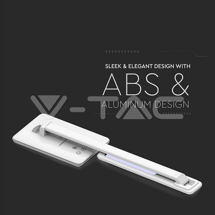 VT-7405 5W LED TABLE LAMP WITH WIRELESS CHARGER WHITE 2700K-6500K WITH ADAPTOR