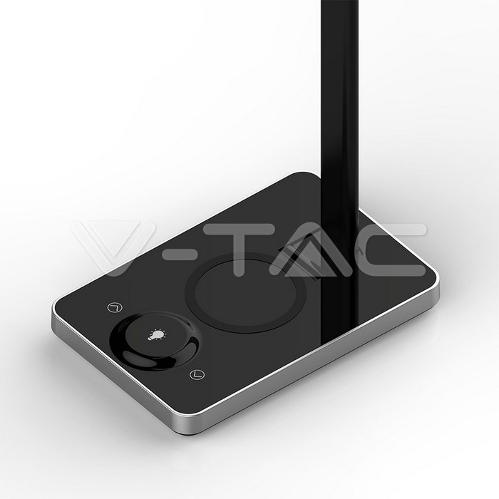 VT-7505 5W LED TABLE LAMP WITH WIRELESS CHARGER BLACK 2700K-6500K WITH ADAPTOR