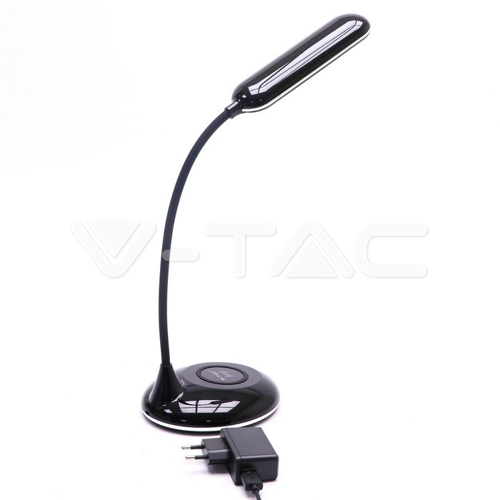VT-7705 5W LED TABLE LAMP WITH WIRELESS CHARGER BLACK 2700K-6500K WITH ADAPTOR