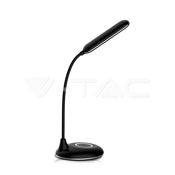 VT-7705 5W LED TABLE LAMP WITH WIRELESS CHARGER BLACK 2700K-6500K WITH ADAPTOR