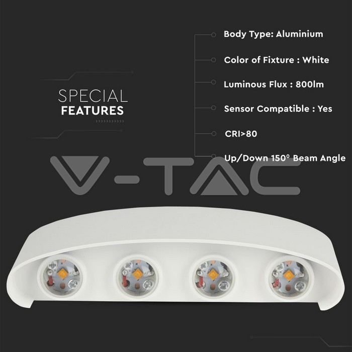 VT-848 8W LED WALL LIGHT 4000K SAND WHITE