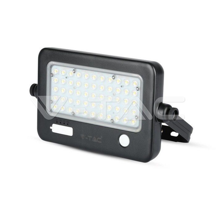 VT-788-10 10W LED SOLAR FLOODLIGHT-DETACHABLE TWIN PAD 4000K,BLACK BODY
