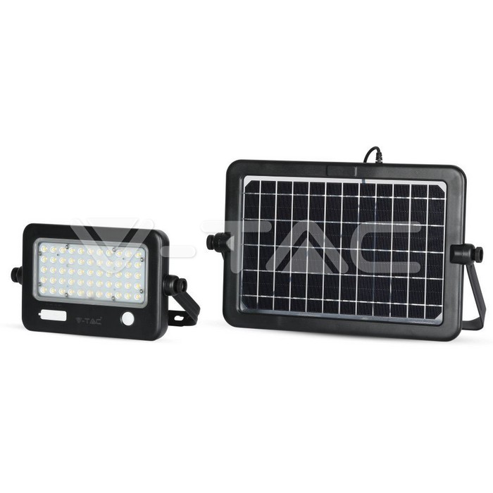 VT-788-10 10W LED SOLAR FLOODLIGHT-DETACHABLE TWIN PAD 4000K,BLACK BODY
