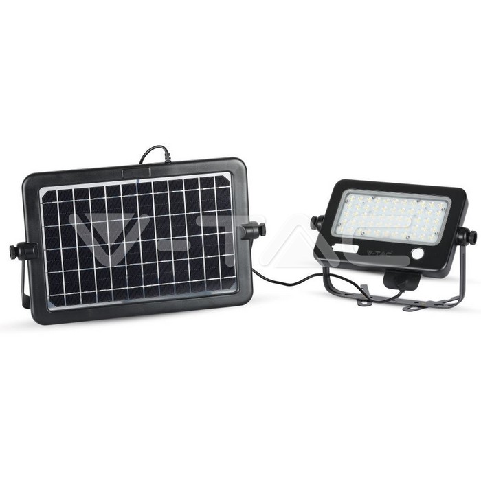 VT-788-10 10W LED SOLAR FLOODLIGHT-DETACHABLE TWIN PAD 4000K,BLACK BODY