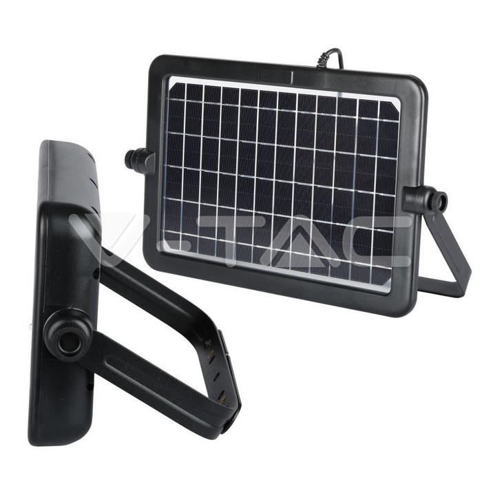 VT-788-10 10W LED SOLAR FLOODLIGHT-DETACHABLE TWIN PAD 4000K,BLACK BODY