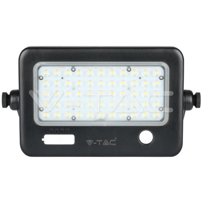 VT-788-10 10W LED SOLAR FLOODLIGHT-DETACHABLE TWIN PAD 4000K,BLACK BODY
