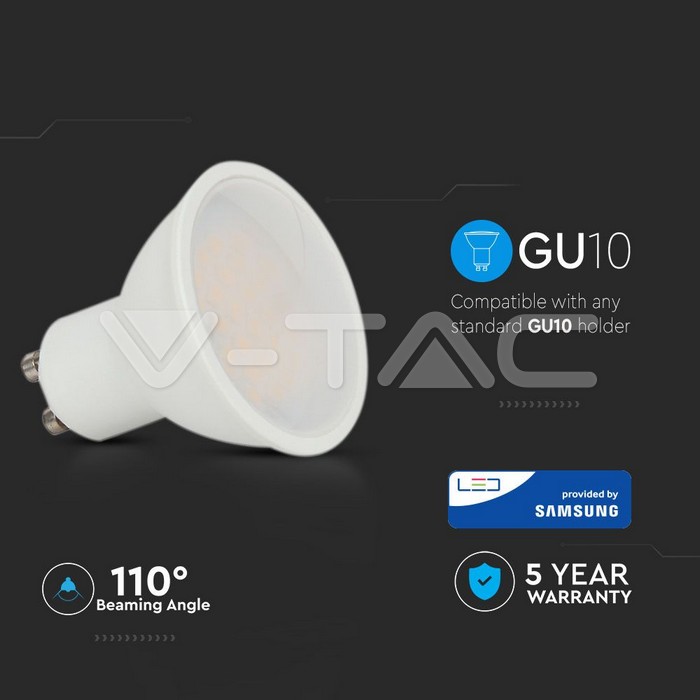 VT-271 LED Spotlight SAMSUNG Chip GU10 10W Milky Cover Plastic 3000K