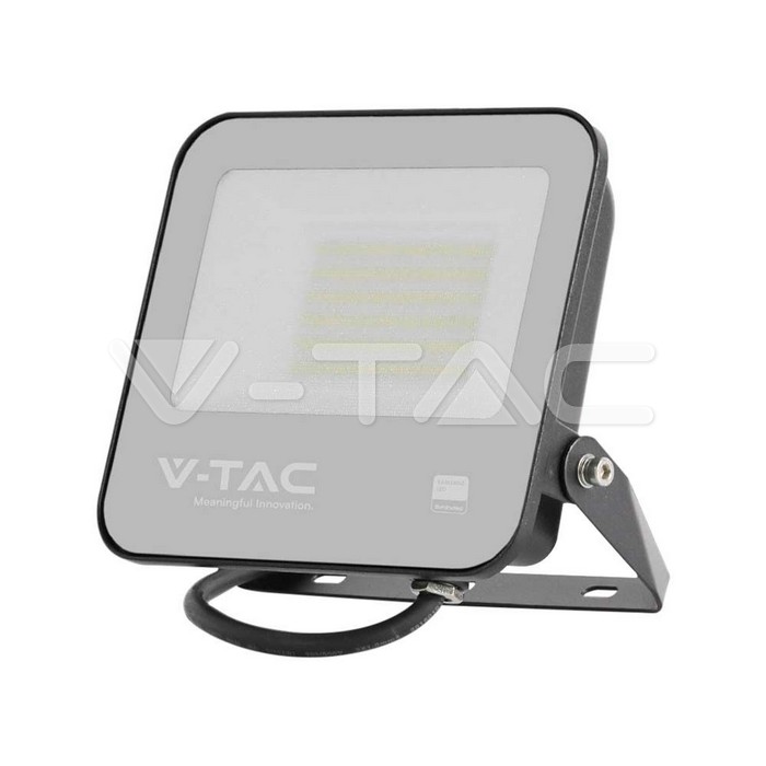 VT-4455 50W FLOODLIGHT SAMSUNG CHIP 6500K BLACK BODY GREY GLASS 135LM/W