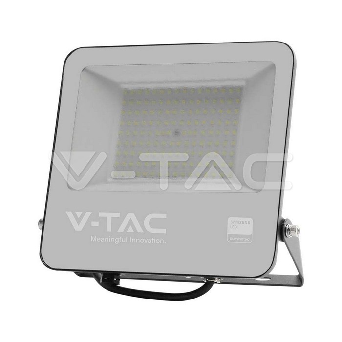 VT-44101 100W FLOODLIGHT SAMSUNG CHIP 4000K BLACK BODY GREY GLASS 135LM/W
