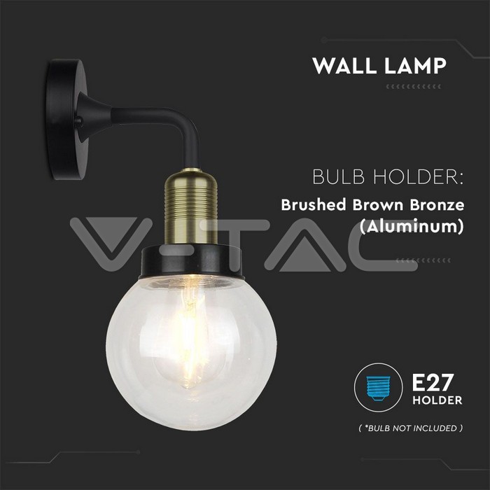 VT-720BW WALL LAMP MATT BLACK DOWN IP65