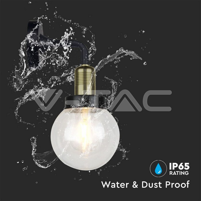 VT-720BW WALL LAMP MATT BLACK DOWN IP65