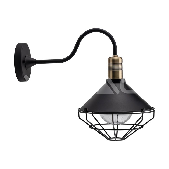 VT-720B WALL LAMP MATT BLACK DOWN IP65
