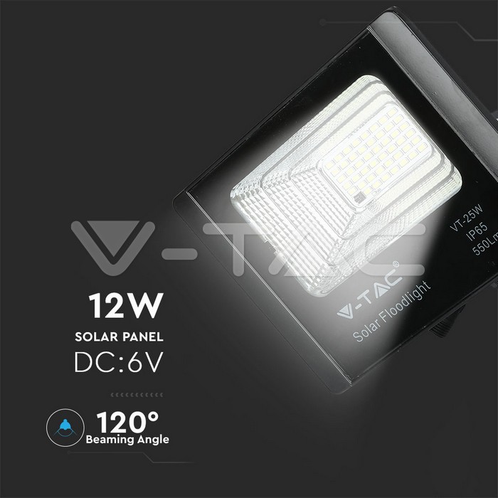 VT-25W 12W LED SOLAR FLOODLIGHT 6000K