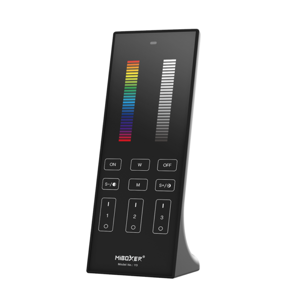 Milight Miiboxer Telecommande noire Vertical RGB+CCT 3 Zones