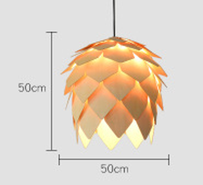 LUMINAIRE SUSPENSION EN BOIS E27 D:50CM H:56CM