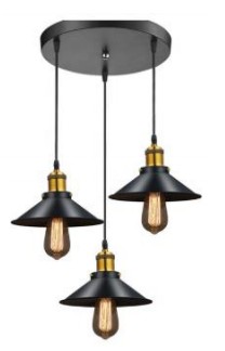 SUSPENSION NOIRE TRIPLE SUPORT ROND