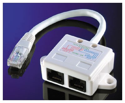 Raccord triplite RJ45F/DOUBLE RJ45F