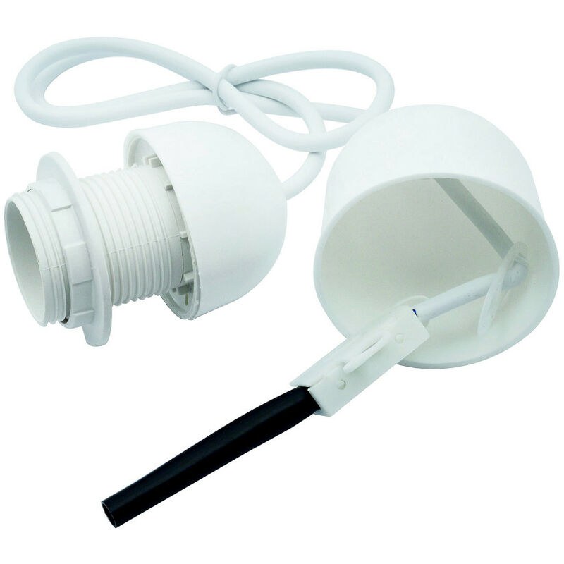 Monture plastique E27 pour suspension blanc - GEFOM