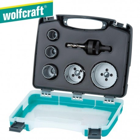 Coffret 5 scies cloche + 1 foret centreur 6 pans WOLFCRAFT