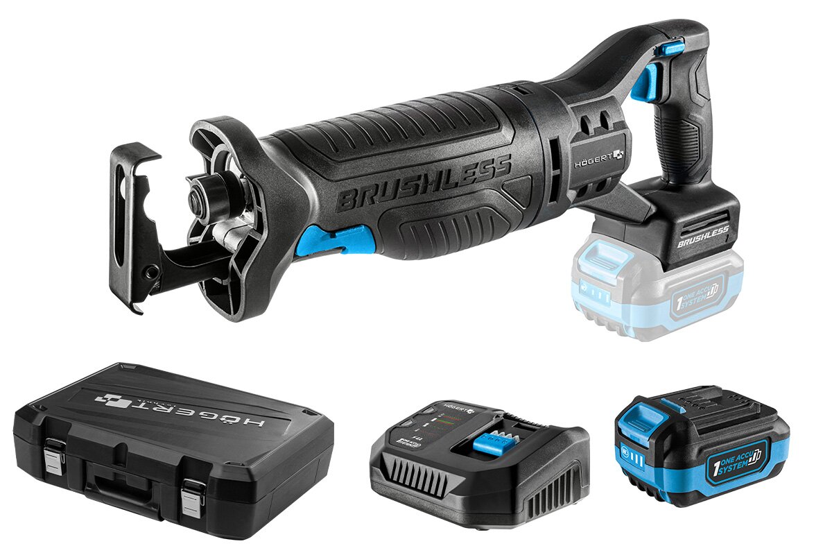 Coffret scie sabre + chargeur + 1 batterie sans fil HÖGER