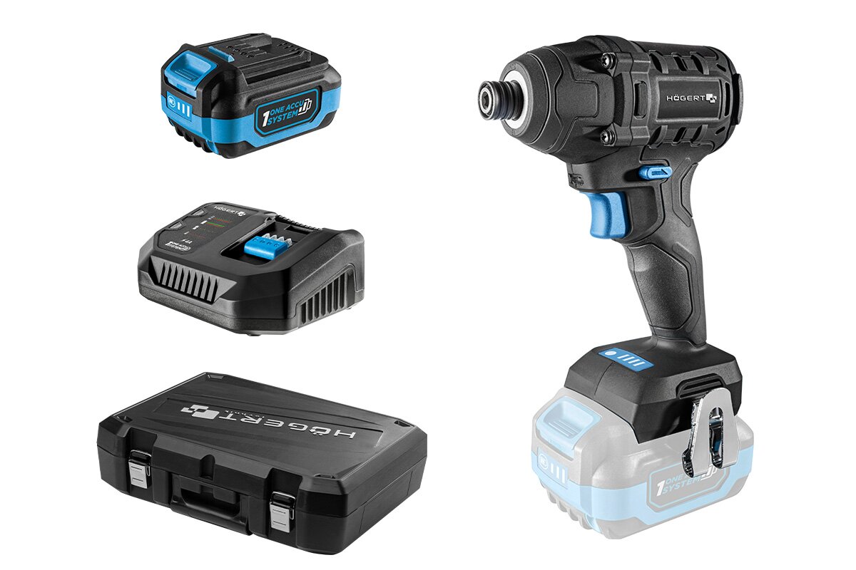 Clé à choc 200 Nm 18 V + 1 batterie + 1 chargeur sans fil HÖGER