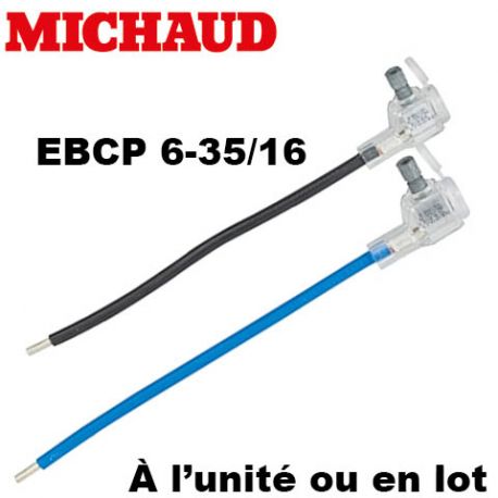 Embout BLEU réducteur 6-35mm2 Michaud Cuivre alu Section fouet de sortie 16mm2 cuivre