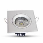VT-1105SQ 5W LED Downlight COB Square Changing Angle - White Body 6000K