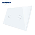 LIVOLO Plaque blanche 2 boutons pour 2 interrupteur tactile simple