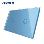 LIVOLO Plaque bleue 2 boutons pour 2 interrupteur tactile simple