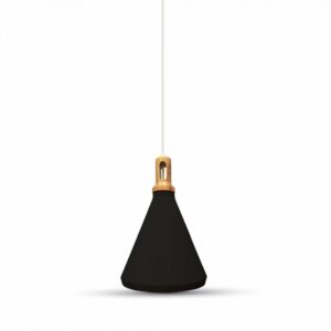 VT-7525 Modern Pendant Light Wooden Top Black Color